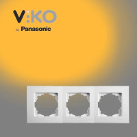  Рамка тройная горизонтальная белая VIKO LINNERA 